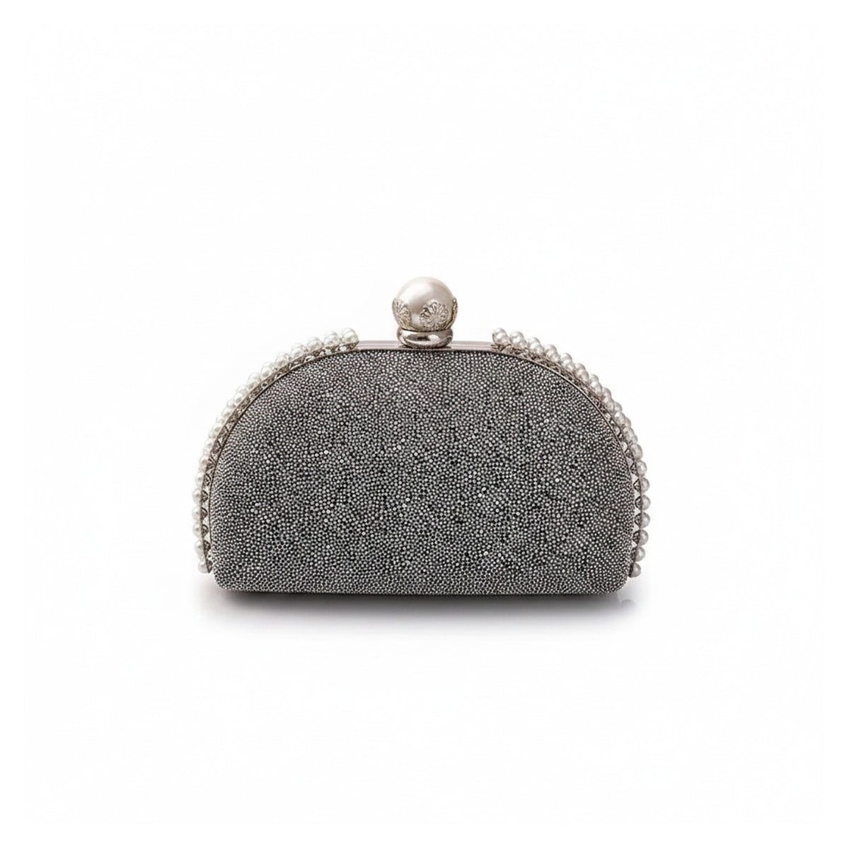 Clutch Media Luna Perlas color Negro - CURADA
